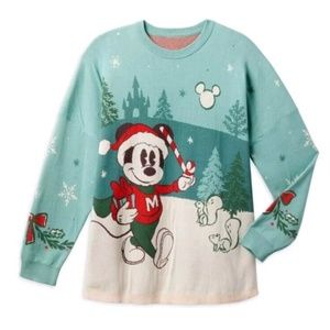 Disney Seasons Greetings Mickey Mouse Holiday Spirit Jersey Sweater NWT Sz XXL